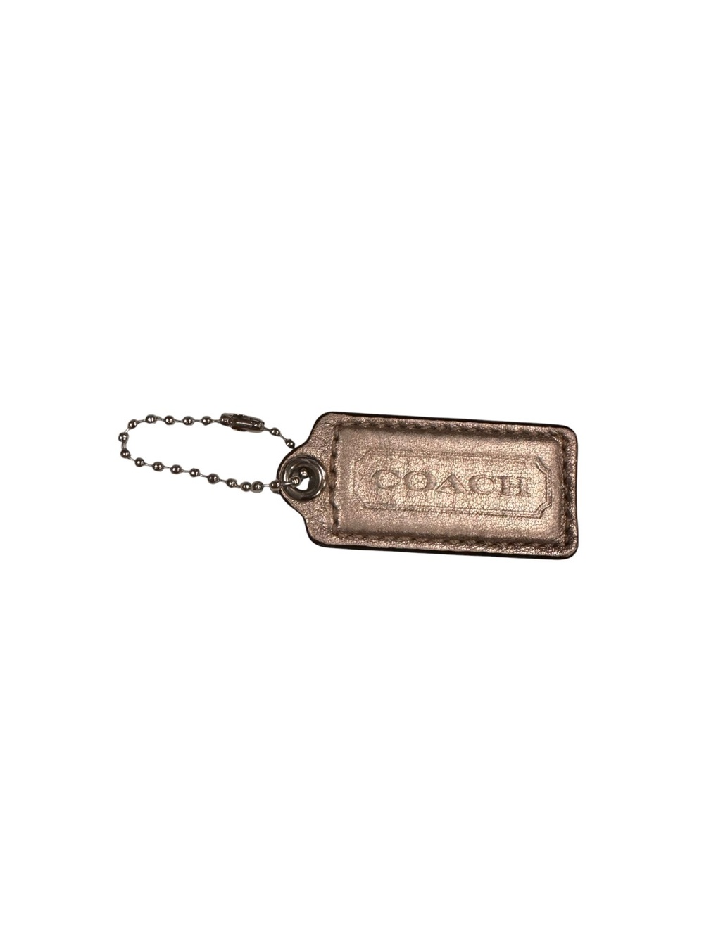 COACH Metallic Leather Keychain Bag Tag - Gold